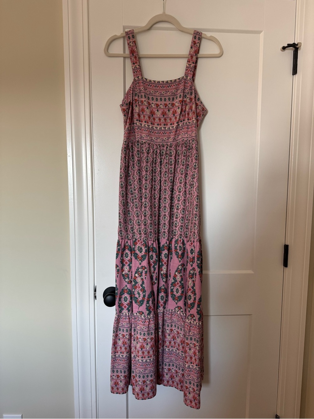 Knox Rose Pink & Green Printed Boho Maxi Dress